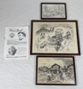 Per-Hilding Perjons. Litografier, 3 st, signerade.