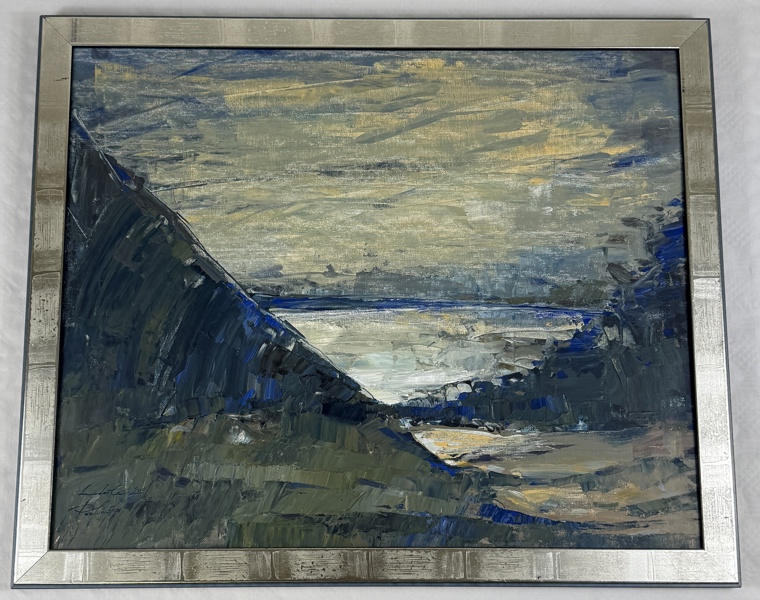 Ludmila Pawolwska. Olja på pannå, signerad.