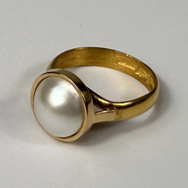 Ring, 23k guld med pärla, 1922.