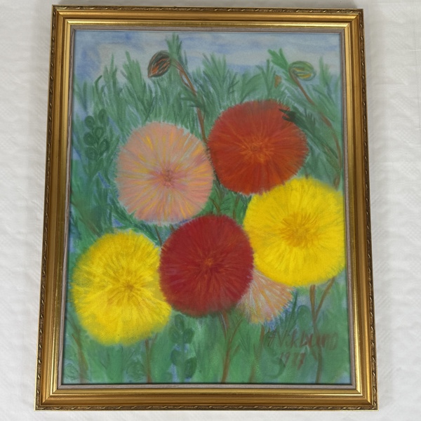 Oidentifierad konstnär. Blandteknik, signerad.