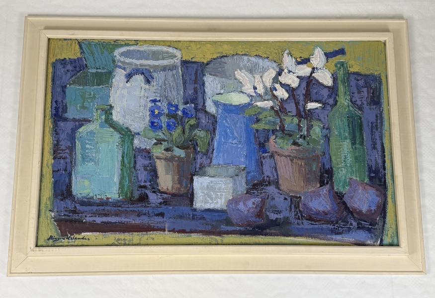 Birger Welander, stilleben olja på duk.