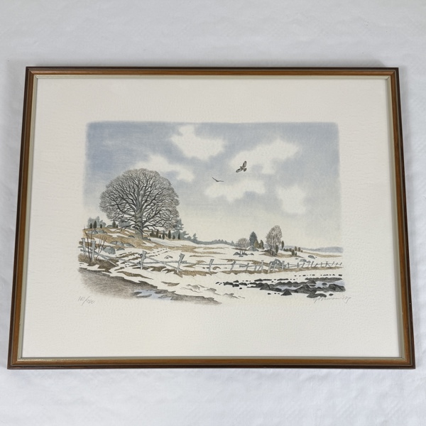 Gunnar Brusewitz. Färglitografi, signerad och numrerad 103/280.