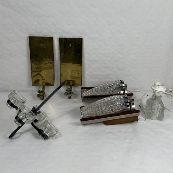 Lampor och vägglampetter, 6 delar.