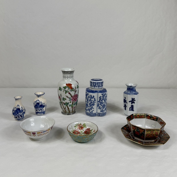 Porslin, Kina/Japan, 9 delar.