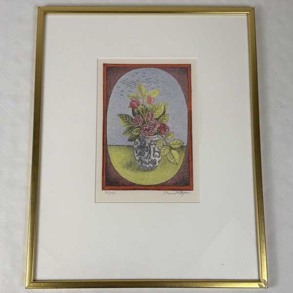 Maria Hillfon. Färglitografi, signerad.