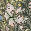 Clubfåtölj, textilklädsel, "Golden Lily", William Morris .