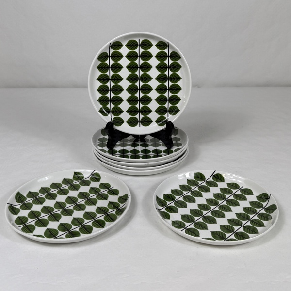 Stig Lindberg. Assietter, 7 st, "Berså" Gustavsberg.