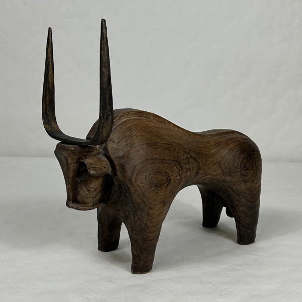 Skulptur, snidat trä/metall, 1900-tal.