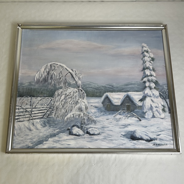 Oidentifierad konstnär. Olja på duk, signerad.