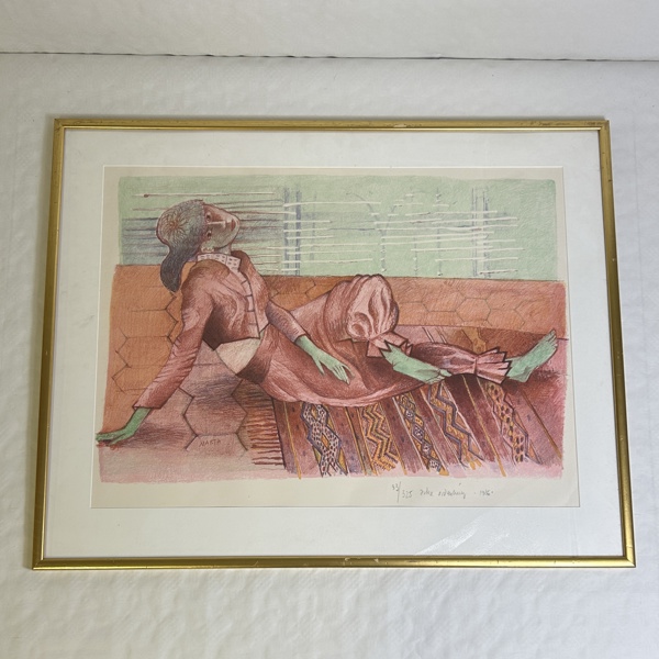 Acke Oldenburg. Färglitografi, "Marta", signerad och numrerad 136/325.