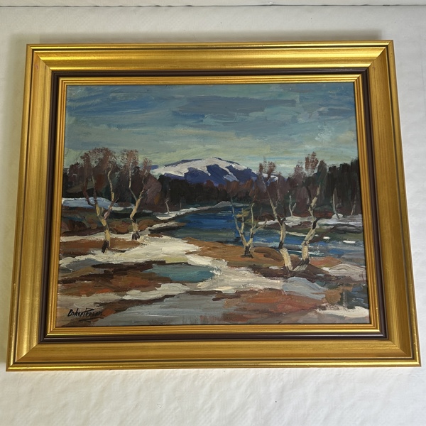 Oskar Person. Olja på pannå, signerad.