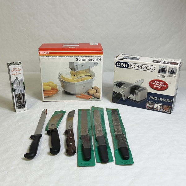 Diverse husgeråd, bla Knivar, Victorinox.