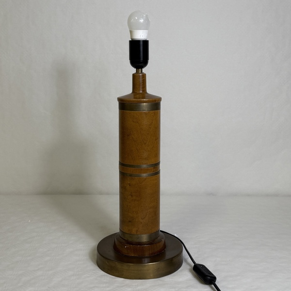 Bordslampa, teak/mässing, 1900-talets mitt.