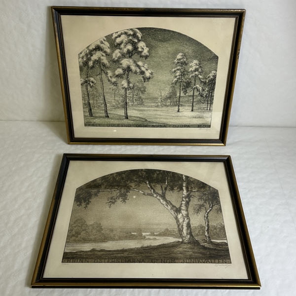 Litografier, 2 st, signerade och numrerade.