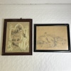 Tavlor, 2 st, Religiös och blyertsteckning.