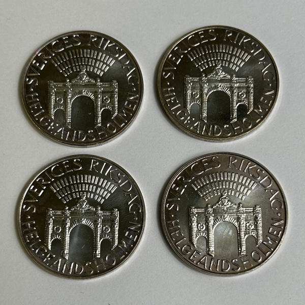 Silvermynt, 4st, 100kr, 1983.