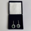 Örhängen, ett par, med jade och zirkon, silver 925/1000.