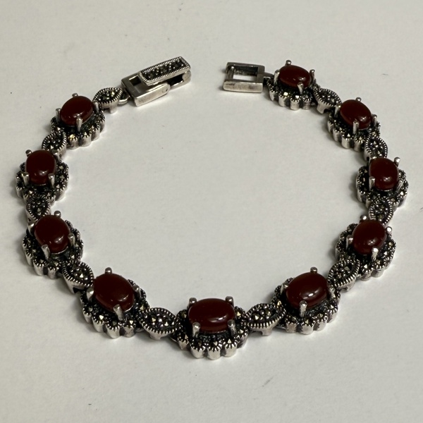 Armband, med agat, silver 925/1000.