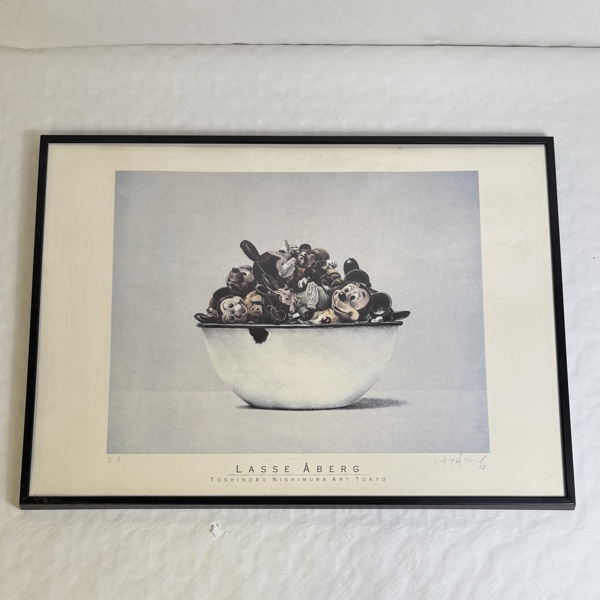 Lasse Åberg. Färglitografi, egen ateljé, signerad.