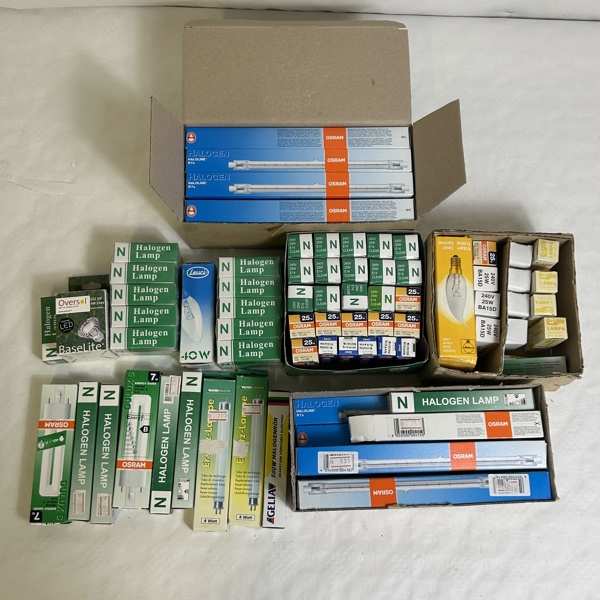 Parti glöd och halogenlampor.