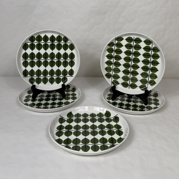 Stig Lindberg. Assietter, 5 st, "Berså" Gustavsberg.