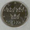 Mynt, 50kr, 1975, 925 silver.
