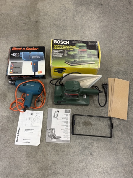 Handmaskiner, 2st, Black & Decker och Bosch.