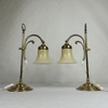 Bordslampor, ett par, mässing/glas, 1900-tal.