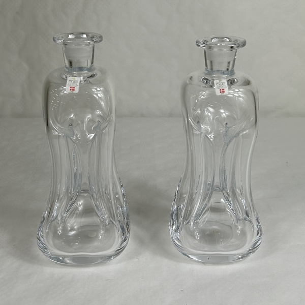 Kluckflaskor, 2 st, Holmegaard, Danmark.