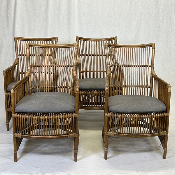 Fåtöljer, 6 st, rotting/bambu, Sika Design.