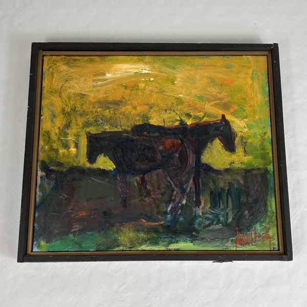 Oidentifierad konstnär. Olja på duk, signerad.