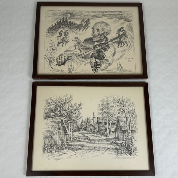 Per-Hilding Perjons. Litografier, 2 st, signerade och onumrerade.