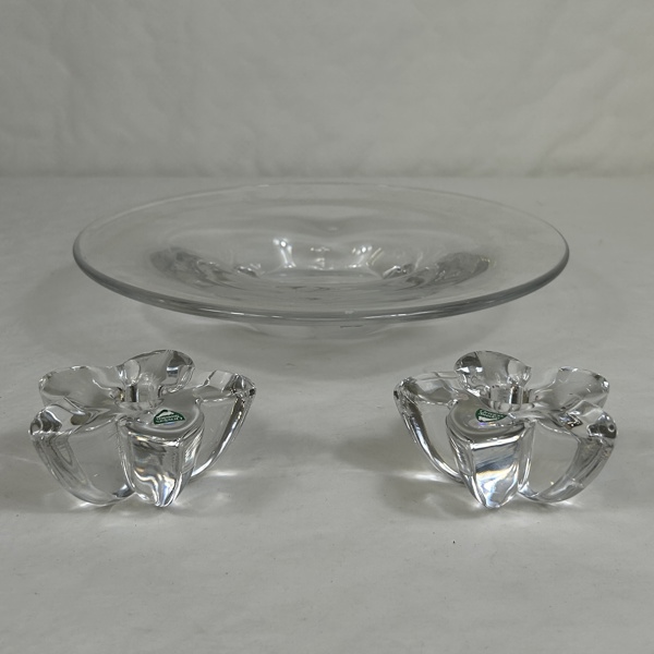 Fat och ljusstakar ett par, Orrefors.