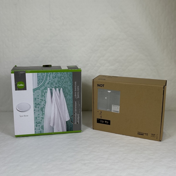 Golvlampa, "Not", samt taklampa, "Spa Bow".