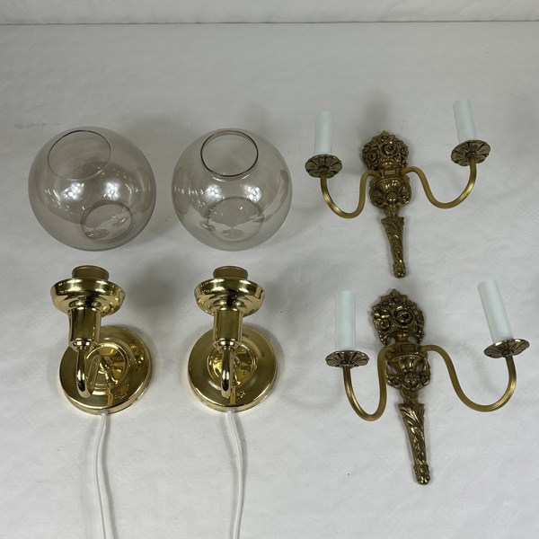 Vägglampor/lampetter 2 par, 1900-tal.