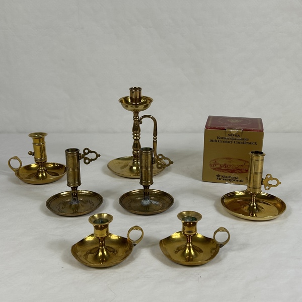 Parti ljusstakar, mässing.