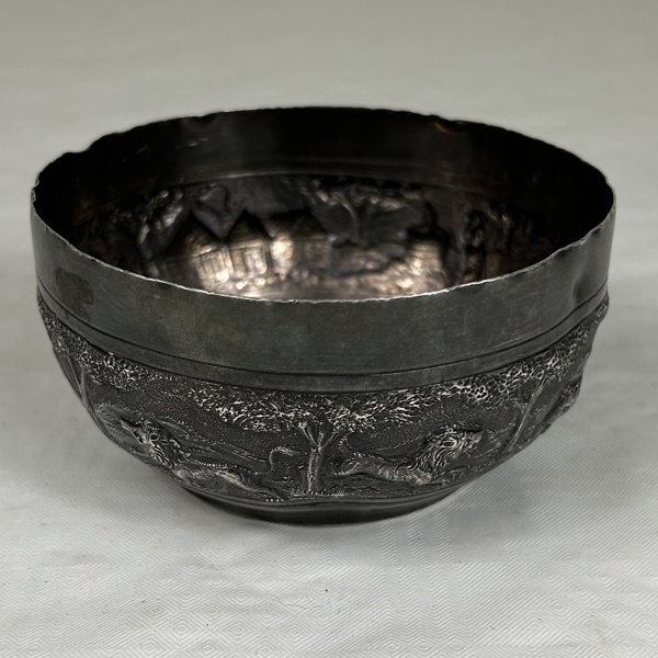 Skål, silver, orientalisk.