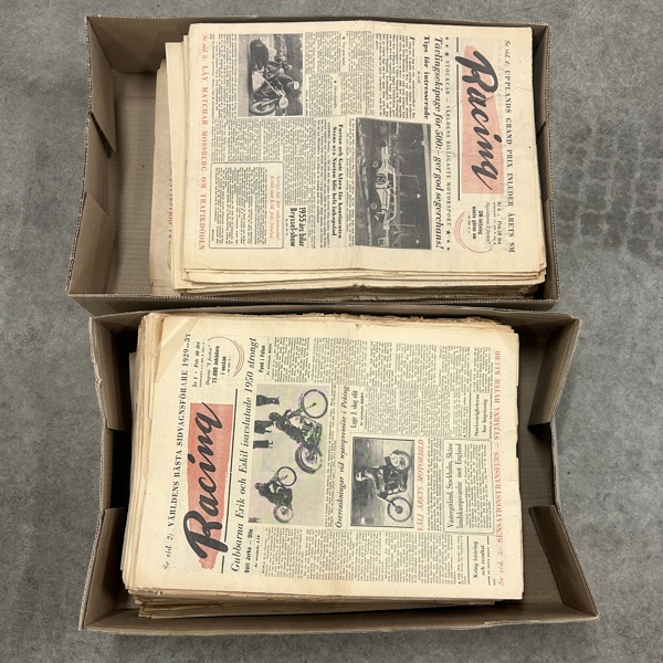 Parti tidningar, "Racing", 1950-tal.