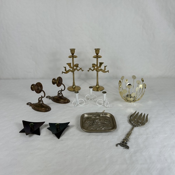 Parti mässingsföremål m.m.