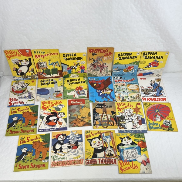 Serietidningar, 22st, bla "Läderlappen".