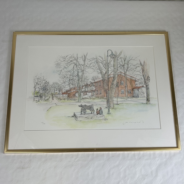 Jan Lundqvist. Färglitografi, signerad och numrerad 65/150 cm.