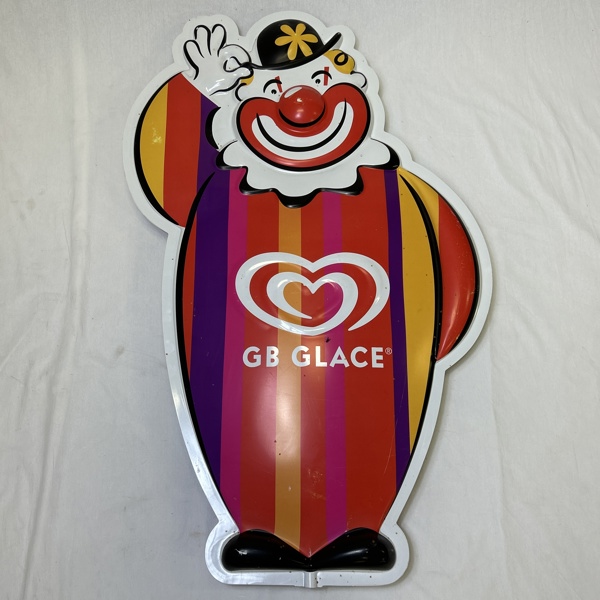 GB Glace, glassreklam, skylt i plast.
