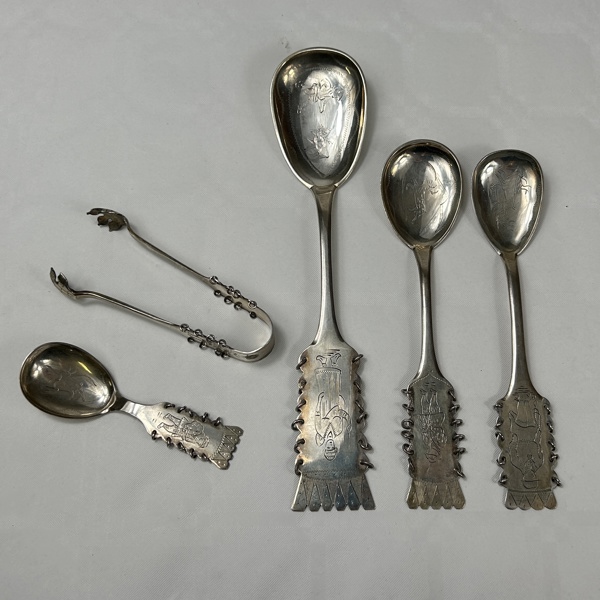 Bestick, samesilver 830/1000.