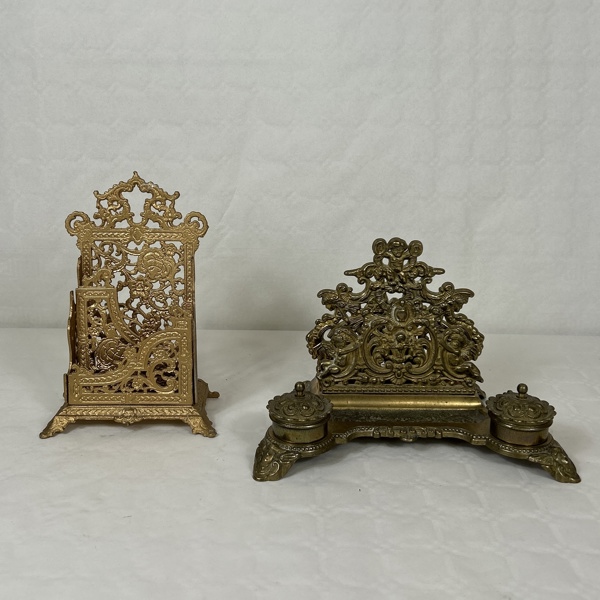 Brev- och skrivställ, mässing, 1900-tal.