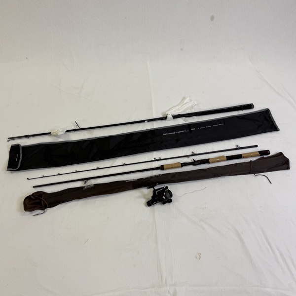 Fiskespön, 2st, samt en rulle.