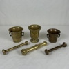 Mortlar med stöt, 3st, mässing.