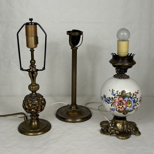Bordslampor, 3st, 1900-tal.