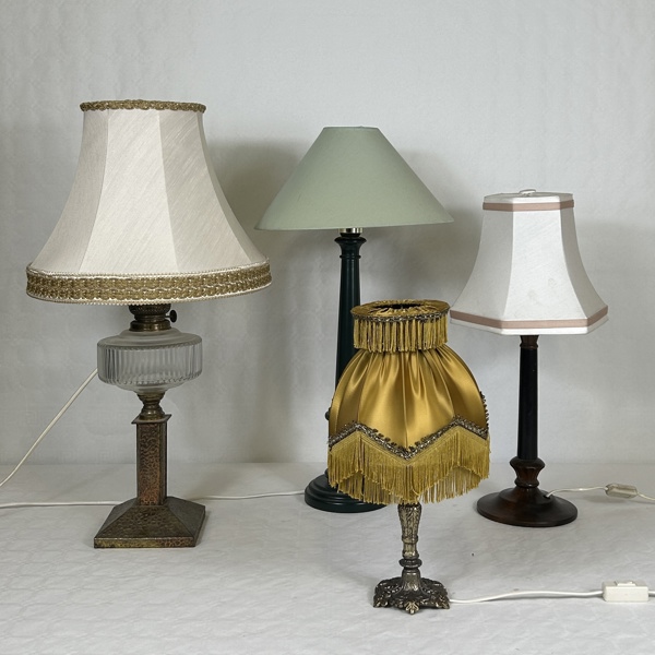 Bordslampor, 4st, 1900-tal.
