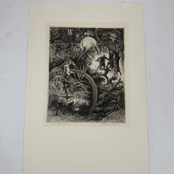 Uno Stallarholm. "Bondepraktikan" Etsning, signerad och numrerad 253/310.