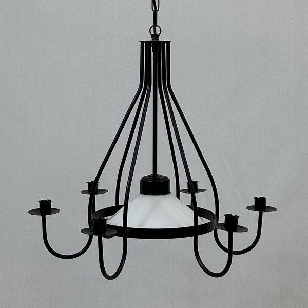 Taklampa, smide, 6 ljushållare.